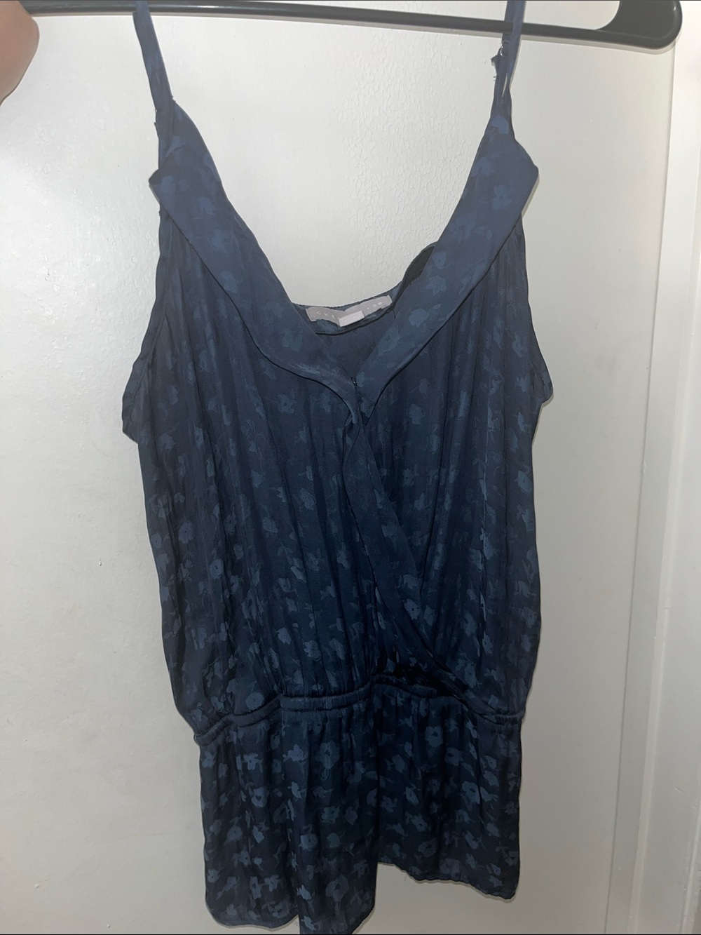 Navy Blue Sleeveless V-Neck Women’s Dress Shirt